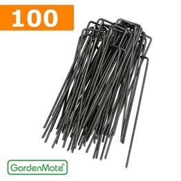 GardenMate 100 Erdanker 150mm lang, 25mm breit aus Stahldraht Stärke 2,3mm, 100 Stück -