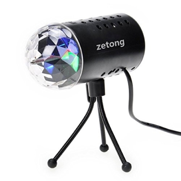 Zetong Mini 3W Disco RGB Stimme Aktiviert LED Lichteffekt Bühnenbeleuchtung Kristalleffekt Lampe Projektor für Club Party Neu - 