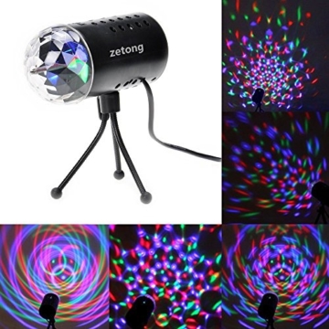 Zetong Mini 3W Disco RGB Stimme Aktiviert LED Lichteffekt Bühnenbeleuchtung Kristalleffekt Lampe Projektor für Club Party Neu -