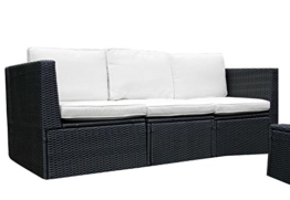 Gartenmöbel 3tlg. Sitzgruppe Poly Rattan Lounge Garten Garnitur Couch creme -