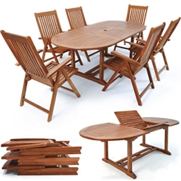 Sitzgruppe Vanamo 7 tlg. Tisch + 6 Stühle Holz -